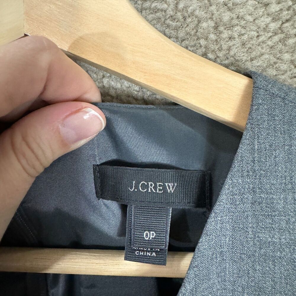 J. Crew Resume Sheath Dress Size 0P Gray Heather Cap Sleeve Stretch Wool Blend - Picture 6 of 13